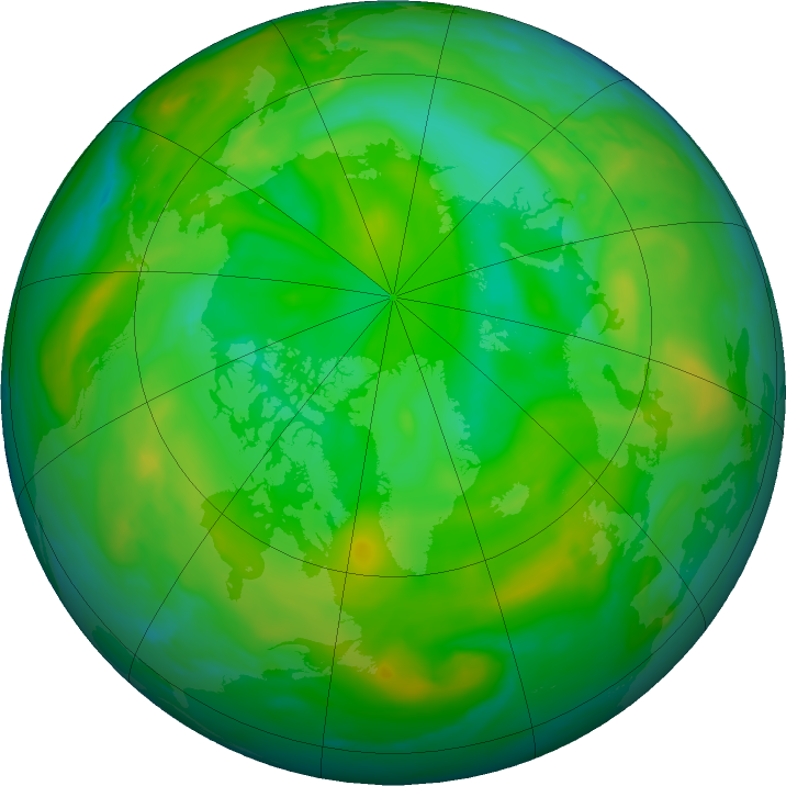 Arctic ozone map for 07 July 2016
